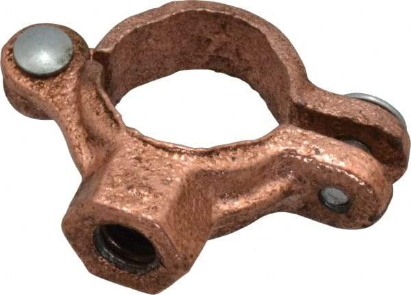 Value Collection - 3/4" Pipe, 3/8" Rod, Copper Painted Split Clamp - 180 Lb Capacity, Malleable Iron - Makers Industrial Supply