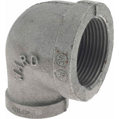 Black 90 ° Elbow: 1-1/4 x 3/4″, 150 psi, Threaded Malleable Iron, Black Finish, Class 150