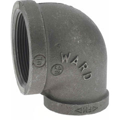 Black 90 ° Elbow: 2 x 1-1/4″, 150 psi, Threaded Malleable Iron, Black Finish, Class 150