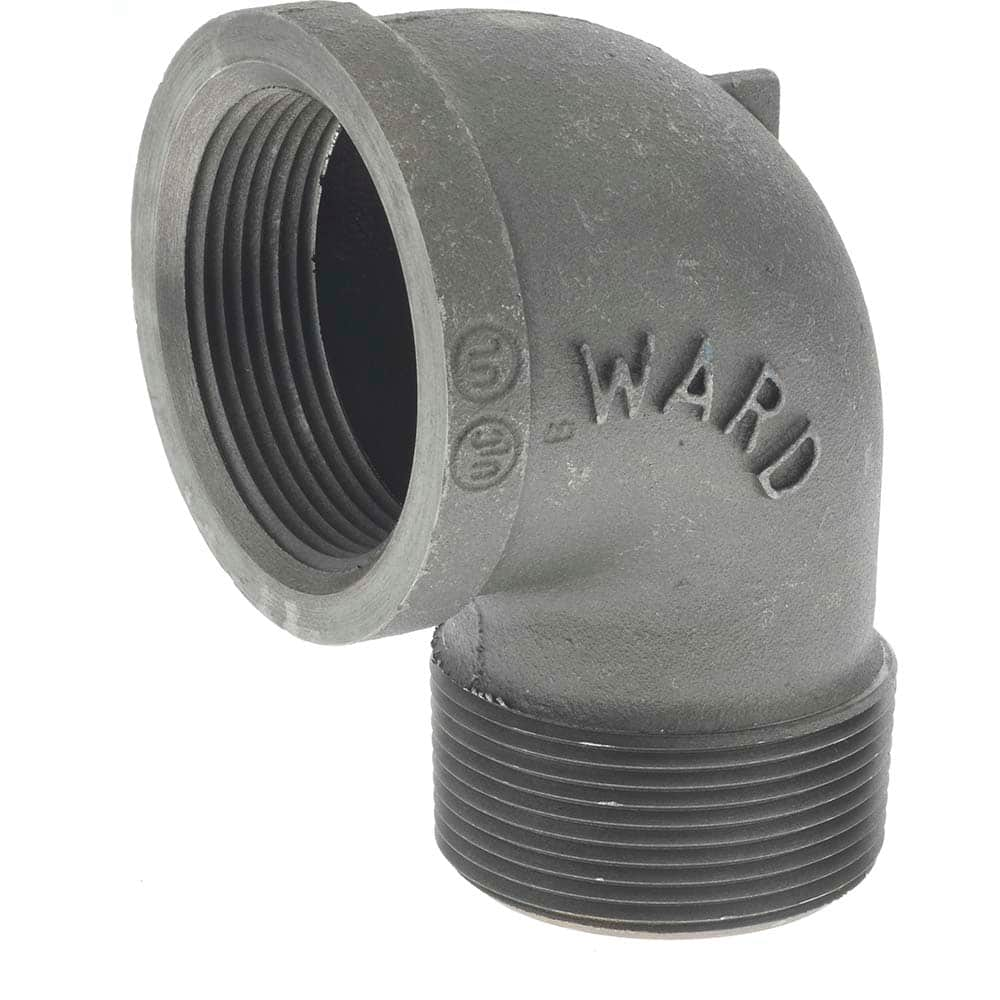 Black 90 ° Street Elbow: 2-1/2″, 150 psi, Threaded Malleable Iron, Black Finish, Class 150