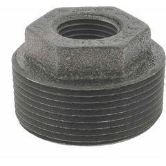 Black Hex Bushing: 1-1/2 x 1/2″, 125 psi, Threaded Cast Iron, Black Finish, Class 125