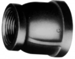 Black Reducing Coupling: 3 x 2″, 150 psi, Threaded Malleable Iron, Black Finish, Class 150