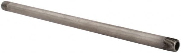 Value Collection - Schedule 40, 1/8" Diam x 8" Long Steel Black Pipe Nipple - Threaded - Makers Industrial Supply