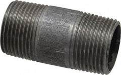 Made in USA - Schedule 40, 3/4" Diam x 2" Long Steel Black Pipe Nipple - Threaded - Makers Industrial Supply