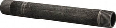 Made in USA - Schedule 40, 3/4" Diam x 8" Long Steel Black Pipe Nipple - Threaded - Makers Industrial Supply