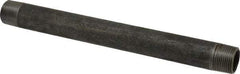 Made in USA - Schedule 40, 3/4" Diam x 10" Long Steel Black Pipe Nipple - Threaded - Makers Industrial Supply