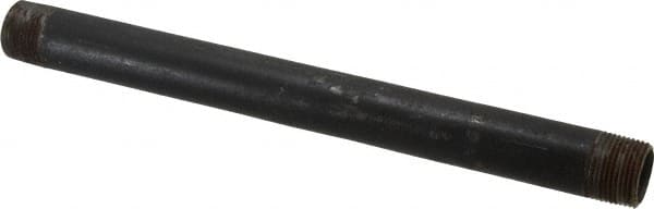 Made in USA - Schedule 40, 3/4" Diam x 11" Long Steel Black Pipe Nipple - Threaded - Makers Industrial Supply