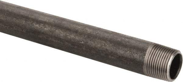 Made in USA - Schedule 40, 3/4" Diam x 24" Long Steel Black Pipe Nipple - Threaded - Makers Industrial Supply