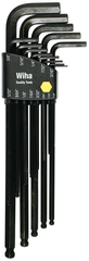 13 Piece - .050 - 3/8 - Black Finish - Ball End Hex L-Key Long Arm Set - Makers Industrial Supply