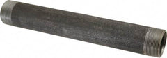 Made in USA - Schedule 40, 1-1/2" Diam x 12" Long Steel Black Pipe Nipple - Threaded - Makers Industrial Supply