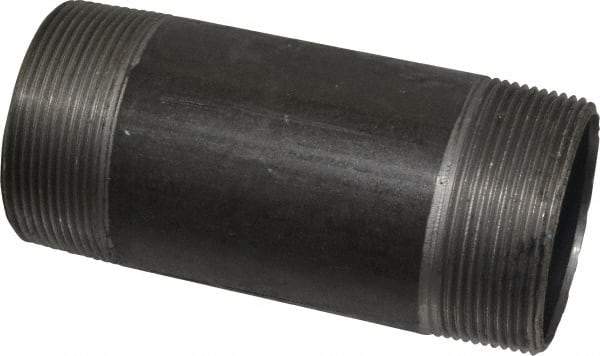 Made in USA - Schedule 40, 2" Diam x 5" Long Steel Black Pipe Nipple - Threaded - Makers Industrial Supply