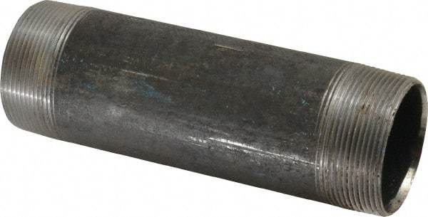 Made in USA - Schedule 40, 2" Diam x 7" Long Steel Black Pipe Nipple - Threaded - Makers Industrial Supply