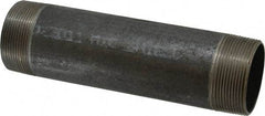 Made in USA - Schedule 40, 2" Diam x 8" Long Steel Black Pipe Nipple - Threaded - Makers Industrial Supply