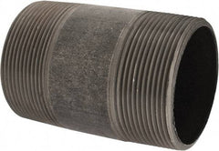 Made in USA - Schedule 40, 3" Diam x 5" Long Steel Black Pipe Nipple - Threaded - Makers Industrial Supply