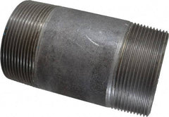 Made in USA - Schedule 40, 3" Diam x 6" Long Steel Black Pipe Nipple - Threaded - Makers Industrial Supply