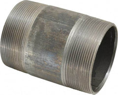 Made in USA - Schedule 40, 4" Diam x 6" Long Steel Black Pipe Nipple - Threaded - Makers Industrial Supply