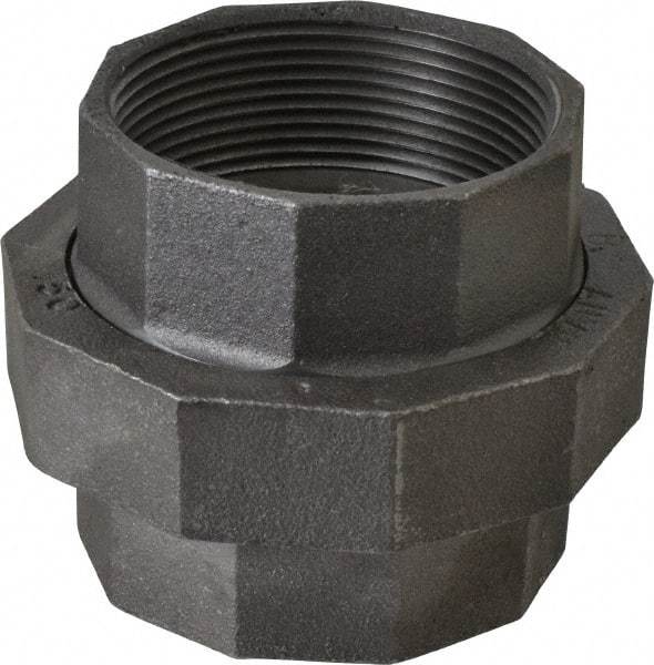 Made in USA - Size 3", Class 150, Malleable Iron Black Pipe Union - 150 psi, Threaded End Connection - Makers Industrial Supply