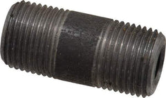 Made in USA - Schedule 80, 3/8" Diam x 1-1/2" Long Steel Black Pipe Nipple - Threaded - Makers Industrial Supply