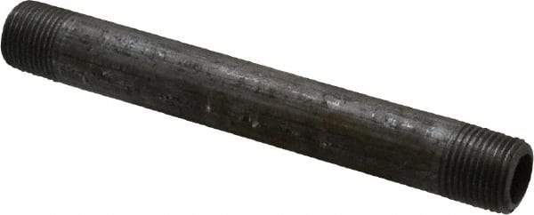 Made in USA - Schedule 80, 3/8" Diam x 5" Long Steel Black Pipe Nipple - Threaded - Makers Industrial Supply