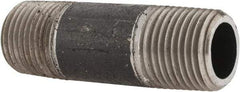 Made in USA - Schedule 80, 1/2" Diam x 2-1/2" Long Steel Black Pipe Nipple - Threaded - Makers Industrial Supply