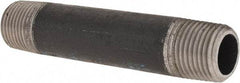 Made in USA - Schedule 80, 1/2" Diam x 4" Long Steel Black Pipe Nipple - Threaded - Makers Industrial Supply