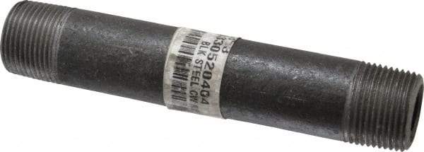 Made in USA - Schedule 80, 3/4" Diam x 5-1/2" Long Steel Black Pipe Nipple - Threaded - Makers Industrial Supply