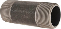 Made in USA - Schedule 80, 1-1/4" Diam x 4" Long Steel Black Pipe Nipple - Threaded - Makers Industrial Supply