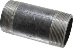 Made in USA - Schedule 80, 2" Diam x 4-1/2" Long Steel Black Pipe Nipple - Threaded - Makers Industrial Supply