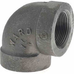 Black 90 ° Elbow: 1-1/4″, 300 psi, Threaded Malleable Iron, Black Finish, Class 300