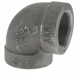 Black 90 ° Elbow: 1-1/2″, 300 psi, Threaded Malleable Iron, Black Finish, Class 300