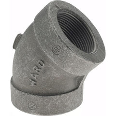 Black 45 ° Elbow: 1-1/2″, 300 psi, Threaded Malleable Iron, Black Finish, Class 300