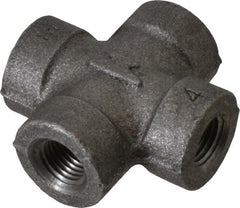 Black Cross: 1/4″, 300 psi, Threaded Malleable Iron, Black Finish, Class 300