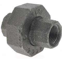 Black Union: 3/8″, 300 psi, Threaded Malleable Iron, Black Finish, Class 300