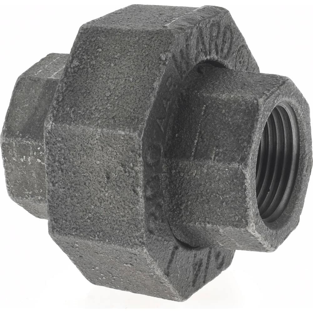 Black Union: 3/4″, 300 psi, Threaded Malleable Iron, Black Finish, Class 300