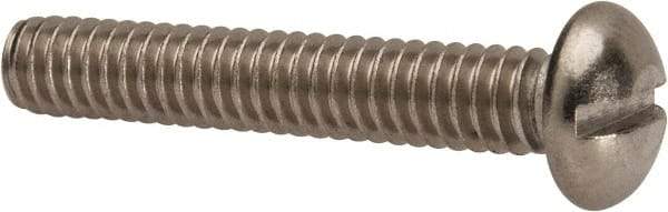 Value Collection - 1/4-20 UNC, 1-1/2" Length Under Head Slotted Drive Machine Screw - Round Head, Grade 316 Stainless Steel, Uncoated, Without Washer - Makers Industrial Supply