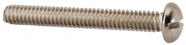 Value Collection - 1/4-20 UNC, 2" Length Under Head Slotted Drive Machine Screw - Round Head, Grade 316 Stainless Steel, Uncoated, Without Washer - Makers Industrial Supply