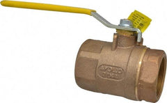 Apollo - 2" Pipe, Standard Port, Bronze Standard Ball Valve - 2 Piece, Inline - One Way Flow, FNPT x FNPT Ends, Lever Handle, 600 WOG, 125 WSP - Makers Industrial Supply