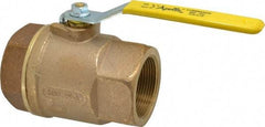 Apollo - 2-1/2" Pipe, Standard Port, Bronze Standard Ball Valve - 2 Piece, Inline - One Way Flow, FNPT x FNPT Ends, Lever Handle, 600 WOG, 125 WSP - Makers Industrial Supply