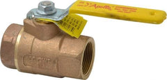 Apollo - 1-1/4" Pipe, Standard Port, Bronze Steam Service Ball Valve - 2 Piece, Inline - One Way Flow, FNPT x FNPT Ends, Lever Handle, 600 WOG, 250 WSP - Makers Industrial Supply