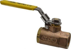 Apollo - 1/2" Pipe, Bronze Standard Ball Valve - 2 Piece, Inline - One Way Flow, FNPT x FNPT Ends, Locking Lever Handle, 600 WOG - Makers Industrial Supply