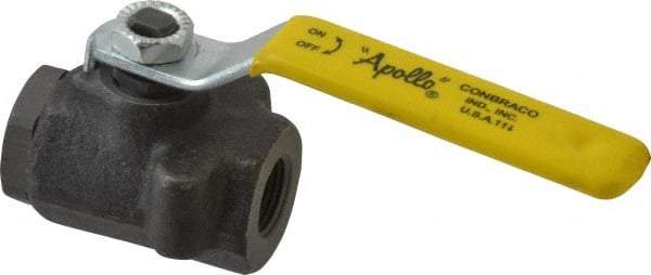 Apollo - 3/8" Pipe, Standard Port, Carbon Steel Standard Ball Valve - 2 Piece, Inline - One Way Flow, FNPT x FNPT Ends, Lever Handle, 2,000 WOG, 150 WSP - Makers Industrial Supply