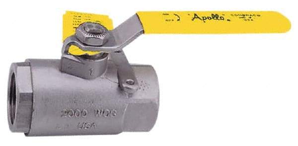 Apollo - 3/4" Pipe, Stainless Steel Standard Ball Valve - 2 Piece, Inline - One Way Flow, FNPT x FNPT Ends, Lever Handle, 2,000 WOG, 150 WSP - Makers Industrial Supply