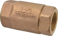 Conbraco - 1-1/2" Bronze Check Valve - Inline, FNPT x FNPT - Makers Industrial Supply