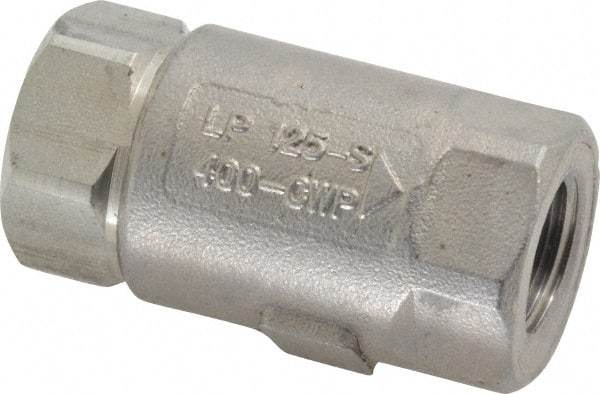 Conbraco - 3/8" Stainless Steel Check Valve - Inline, FNPT x FNPT - Makers Industrial Supply