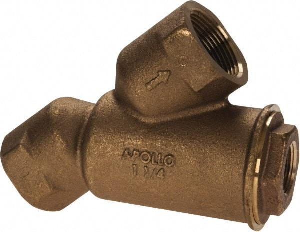 Conbraco - 1-1/4" Pipe, FNPT Ends, Cast Bronze Y-Strainer - 400 psi WOG Rating - Makers Industrial Supply