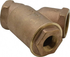 Conbraco - 2" Pipe, FNPT Ends, Cast Bronze Y-Strainer - 400 psi WOG Rating - Makers Industrial Supply