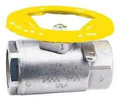 Apollo - 1/4" Pipe, Stainless Steel Standard Ball Valve - 2 Piece, Inline - One Way Flow, FNPT x FNPT Ends, Round Wheel Handle, 2,000 WOG, 150 WSP - Makers Industrial Supply