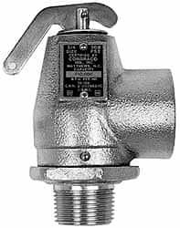 Conbraco - 3/4" Inlet, 1" Outlet, ASME Safety Relief Valve - 40 Max psi, Bronze, 870,000 BTUs - Makers Industrial Supply