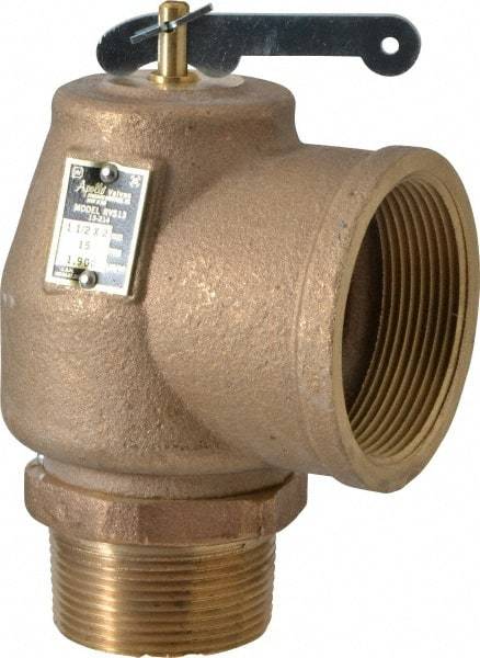 Conbraco - 1-1/2" Inlet, 2" Outlet, ASME Low Pressure Steam Heating Relief Valve - 15 Max psi, Bronze, 1,900 Lb per Hour - Makers Industrial Supply