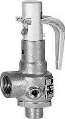 Conbraco - 1-1/2" Inlet, 2" Outlet, High Pressure Safety Relief Valve - 100 Max psi, Bronze, 4,600 Lb per Hour - Makers Industrial Supply